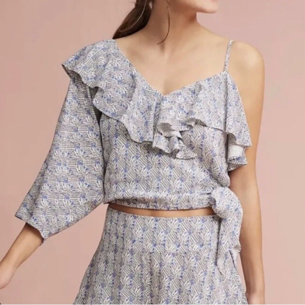 Anthropologie MAEVE Ruffled Wrap Top